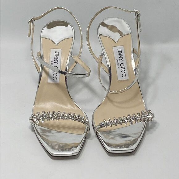 Jimmy Choo Meira Embellished Patent Leather Sandals size 39 - Picture 4 of 13